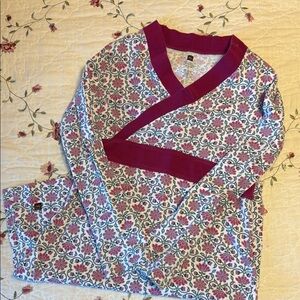 Floral Patterned Top with Burgundy Accents